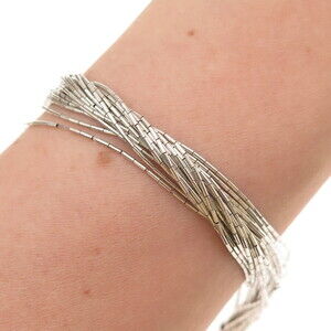 Sunrise Old Pawn 925 Sterling Vintage Multi-Strand Liquid Chain Bracelet 6.75"